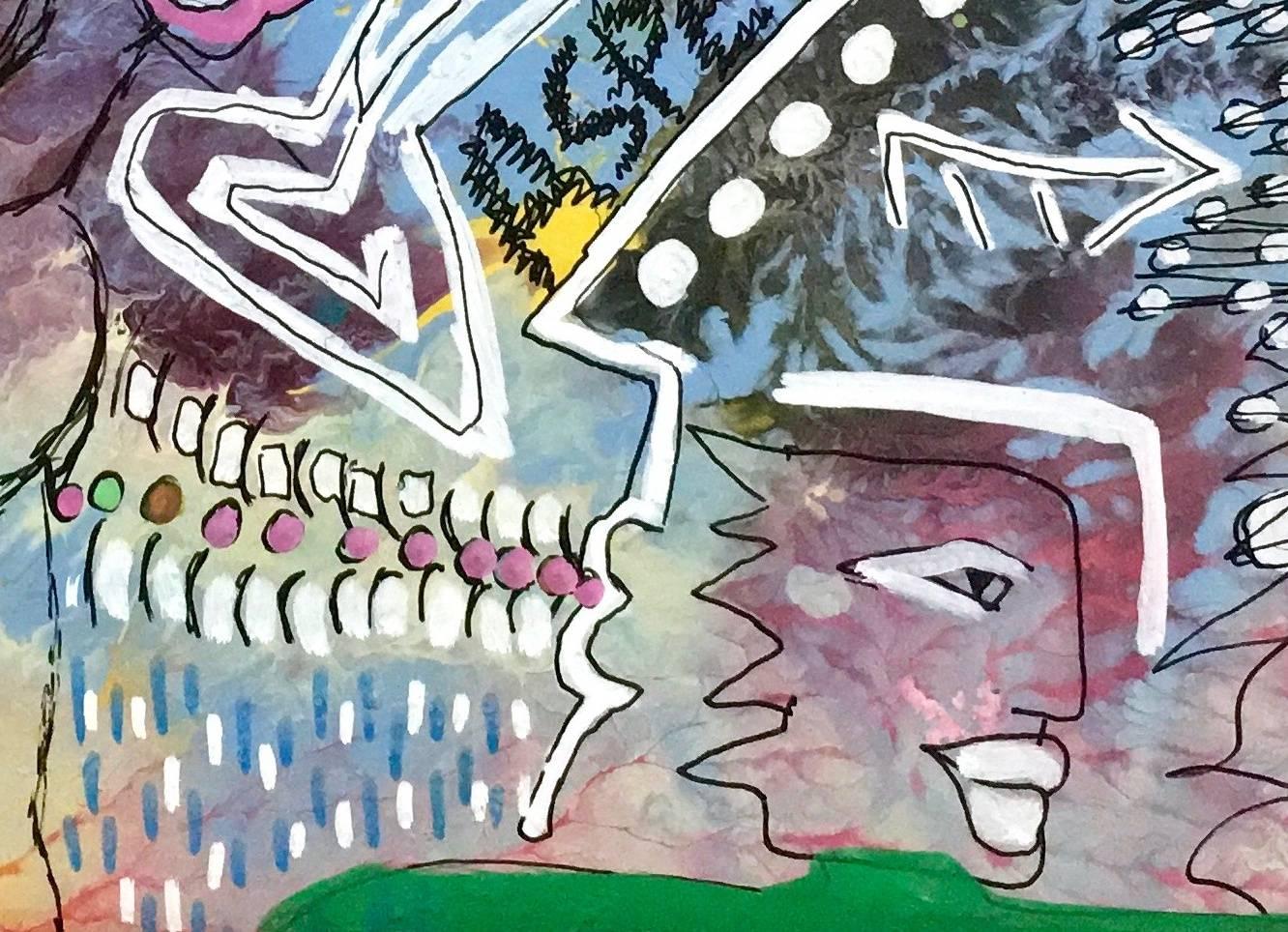 Senza titolo di Enzio Wenk, 2017 - Pittura acrilica su masonite, neo-espressionismo in vendita 3