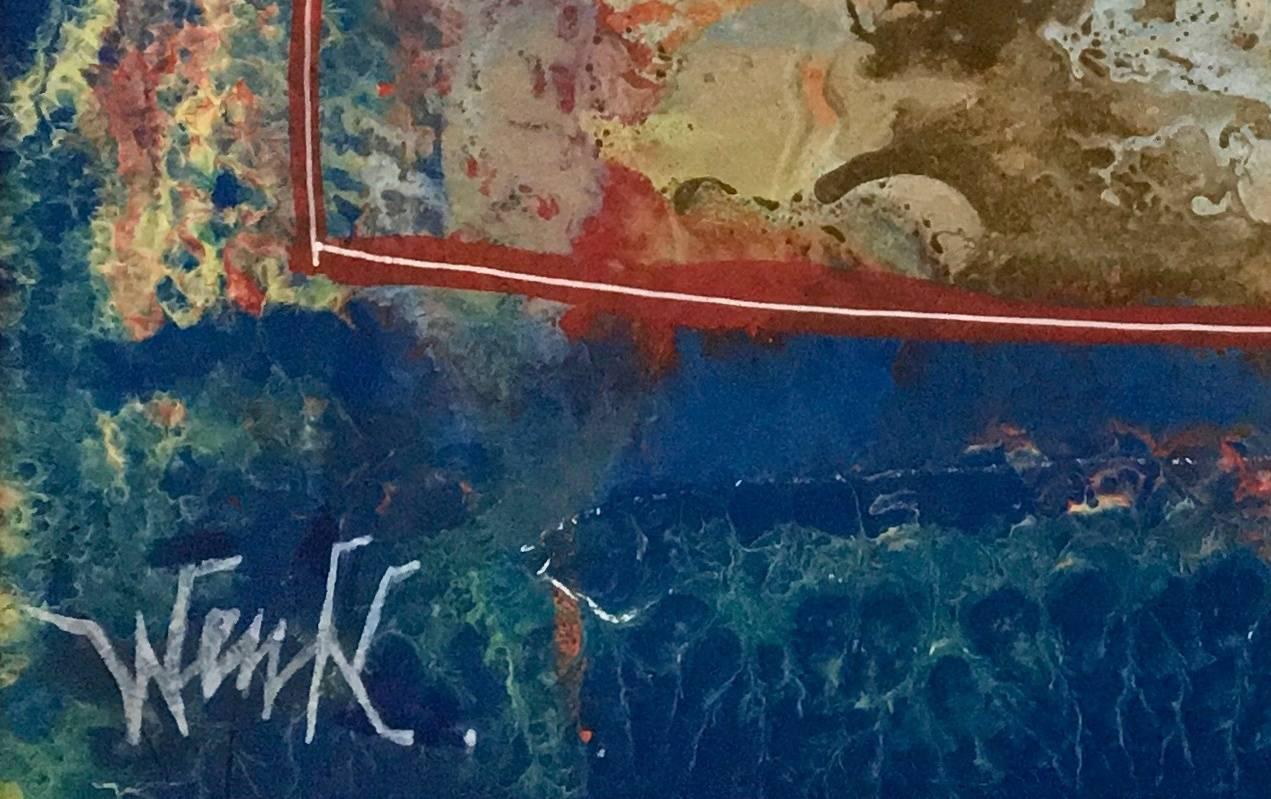 Ohne Titel von Enzio Wenk, 2017 - Acrylfarbe auf Masonit, Abstrakter Expressionismus im Angebot 3