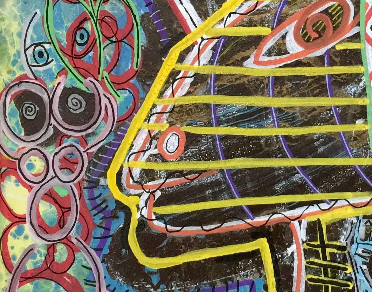 Senza titolo di Enzio Wenk, 2017 - Pittura acrilica su masonite, Espressionismo astratto in vendita 3