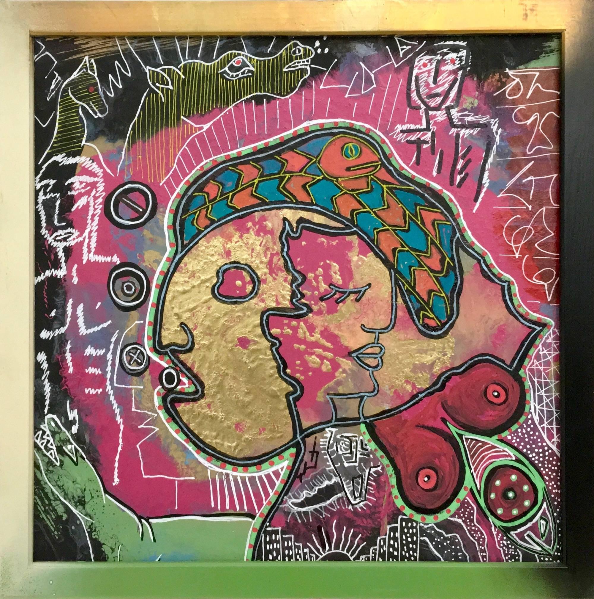 Senza titolo di Enzio Wenk, 2017 - Pittura acrilica su masonite, Espressionismo astratto