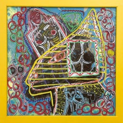 Sin título de Enzio Wenk, 2017 - Pintura acrílica sobre masonita, Expresionismo abstracto