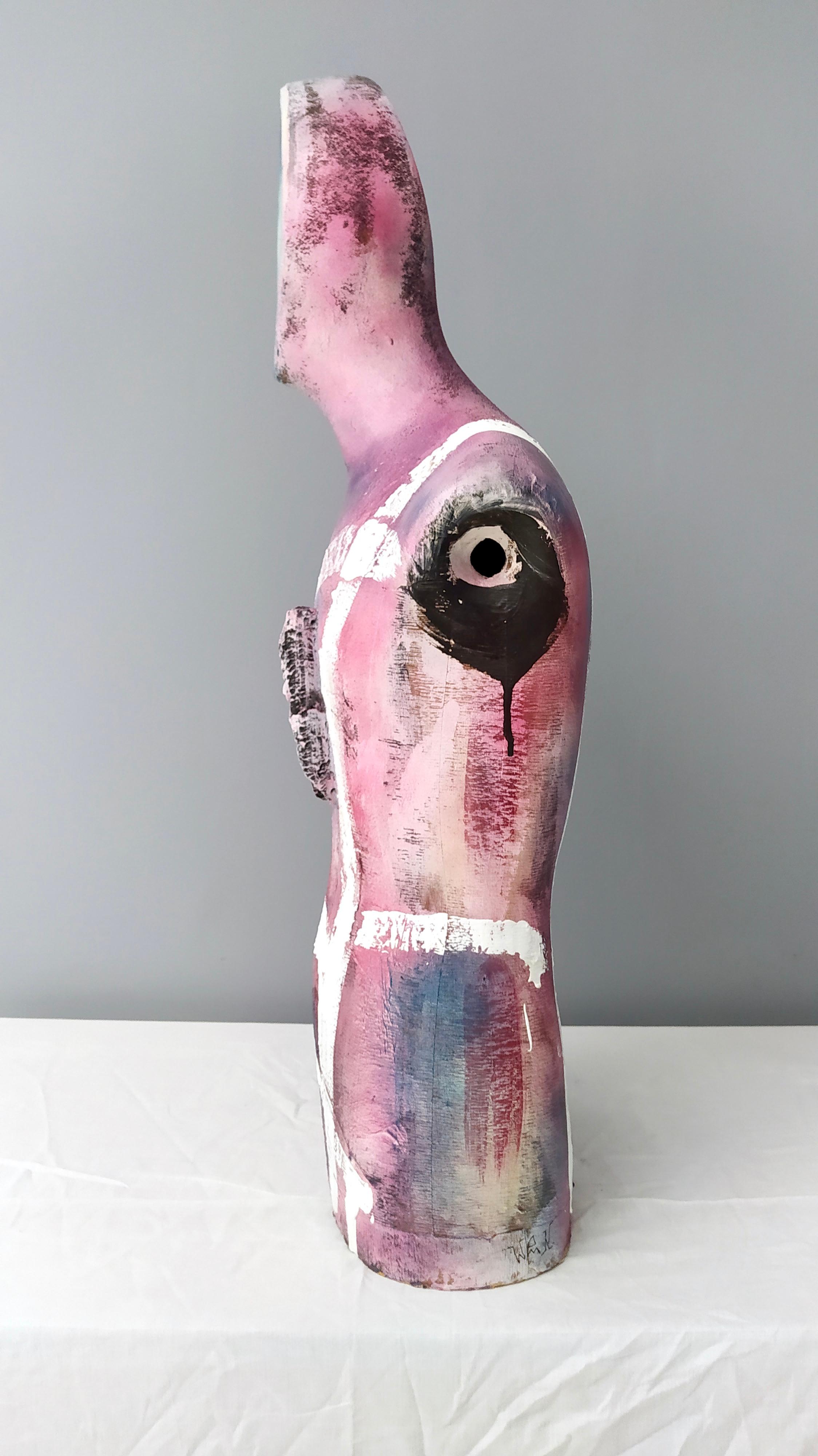 « Il narratore » d'Enzio Wenk, 2020, sculpture en bois rose, néo-expressionnisme en vente 4