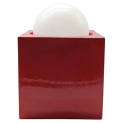 Enzo Bioli para Il Picchio: lámpara de mesa de cerámica roja, Italia, década de 1970