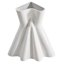 Enzo Bioli White Glazed Ceramic Umbrella Stand, Italy, 1970, Mid-Century