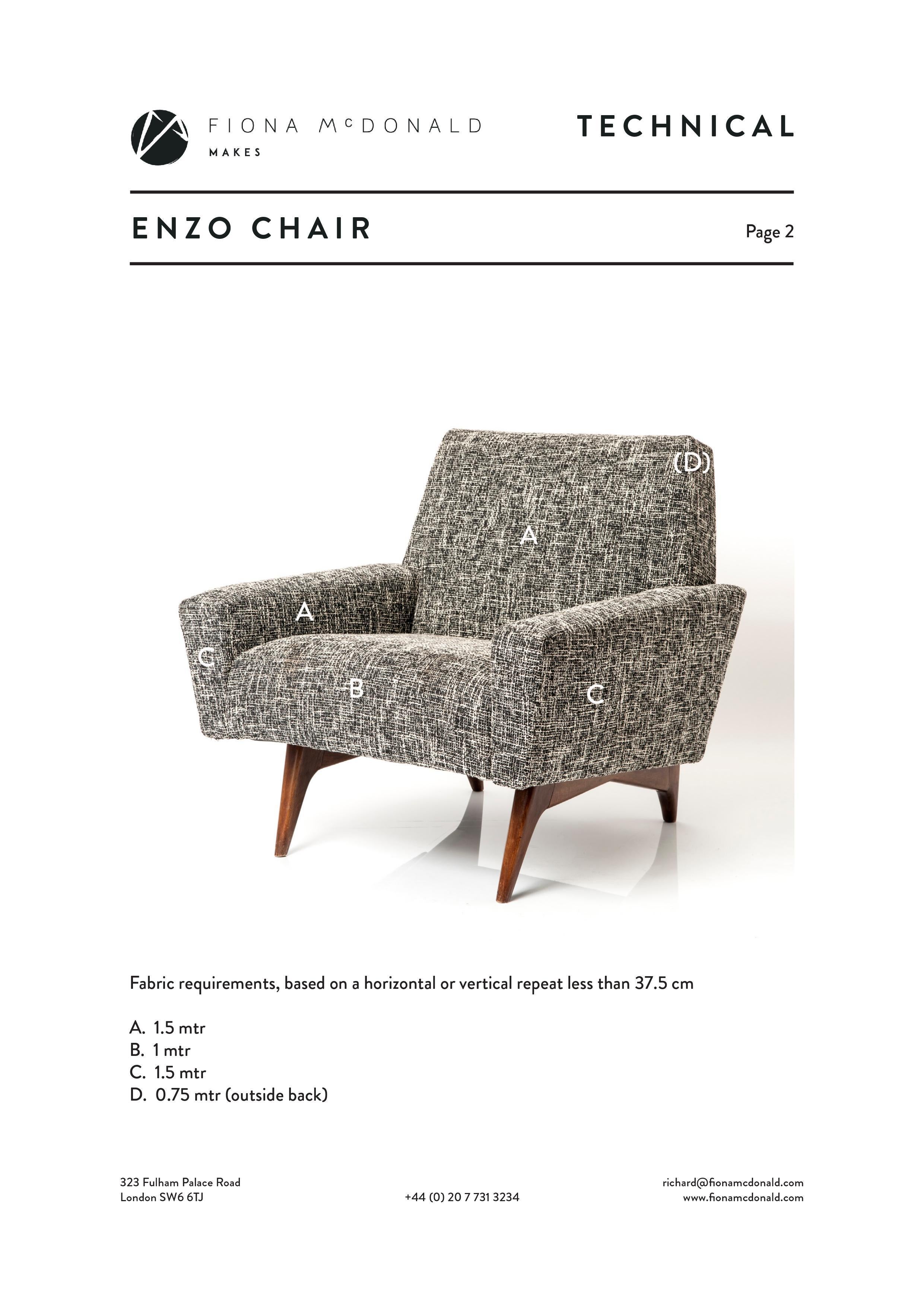 Beech Enzo Chair - Bespoke - Made with your Fabric For Sale