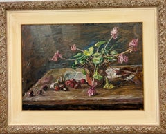 "Naturamorta con fiori " cm. 70 x 52 Olio su tavola di legno  1970 ca