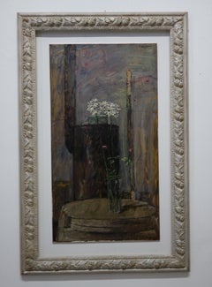 White flowers" " Oil   cm. 40 x 73 1970