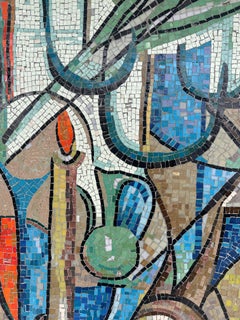 Enzo Gallo Monumentale scultura da parete in mosaico di pietra di marmo