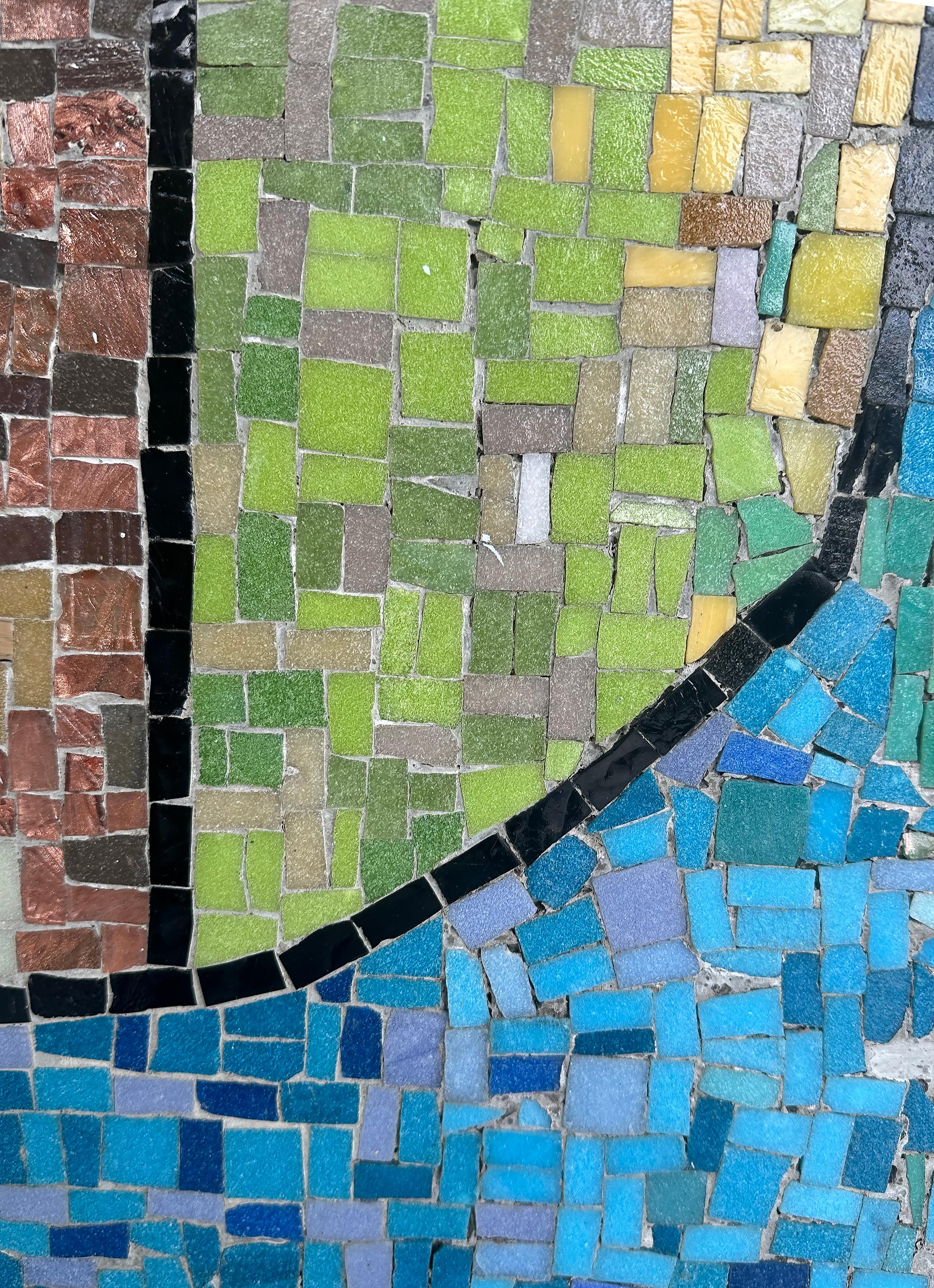 20th Century Enzo Gallo Monumental Marble Stone Mosaic Wall Sculpture For Sale