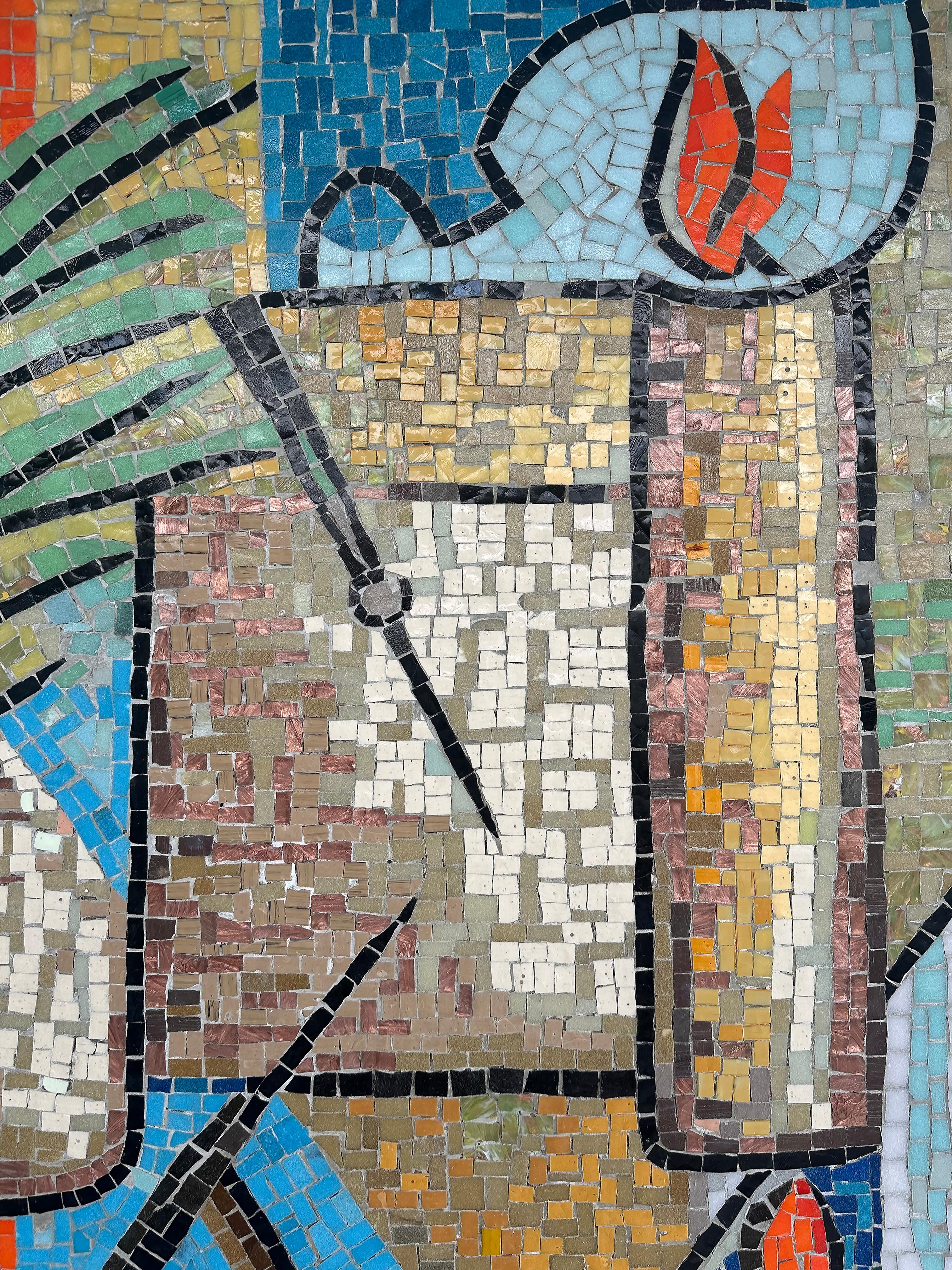 Enzo Gallo Monumental Marble Stone Mosaic Wall Sculpture For Sale 1