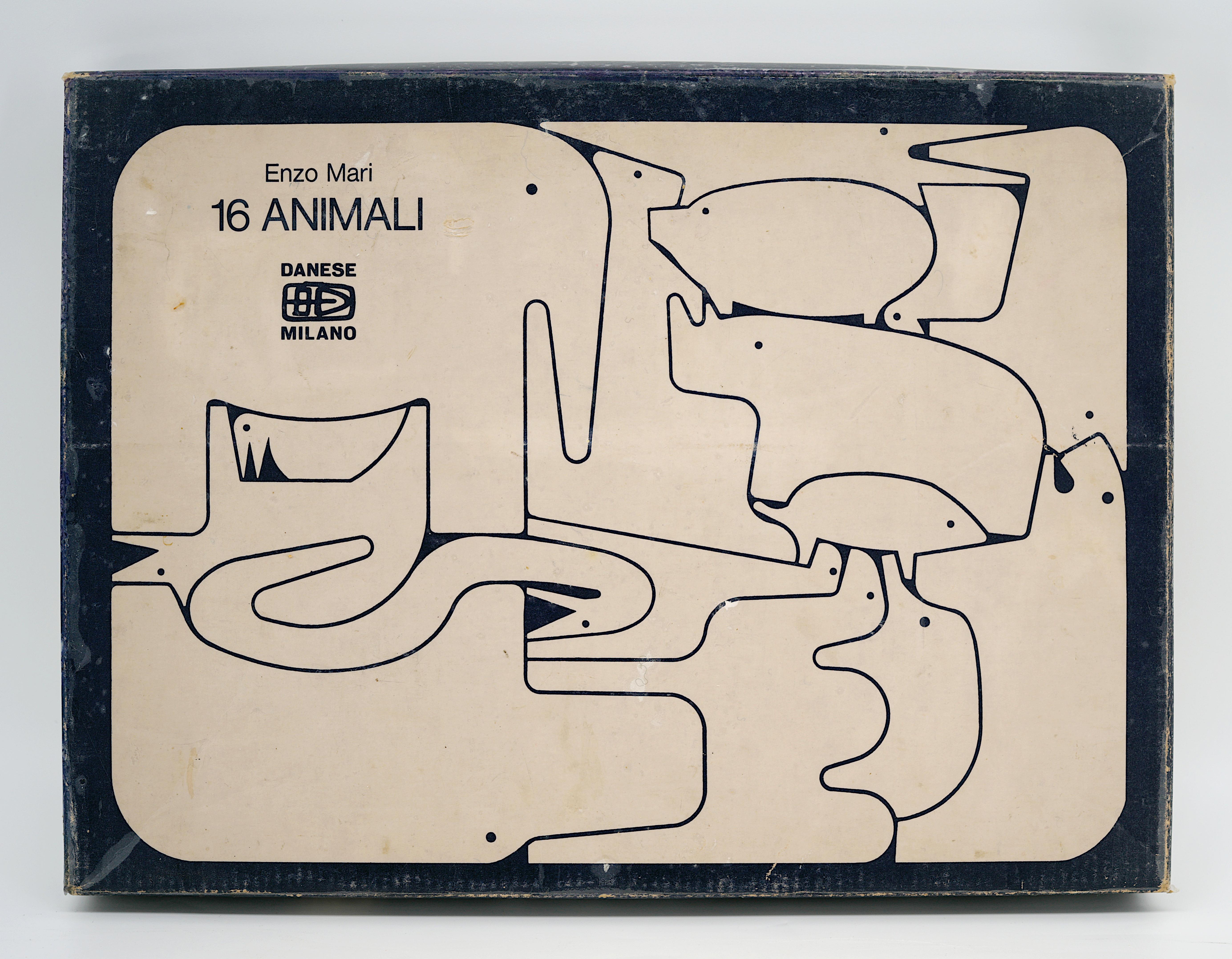 Art Nouveau Enzo MARI 16 Animali Puzzle, Danese, 1972