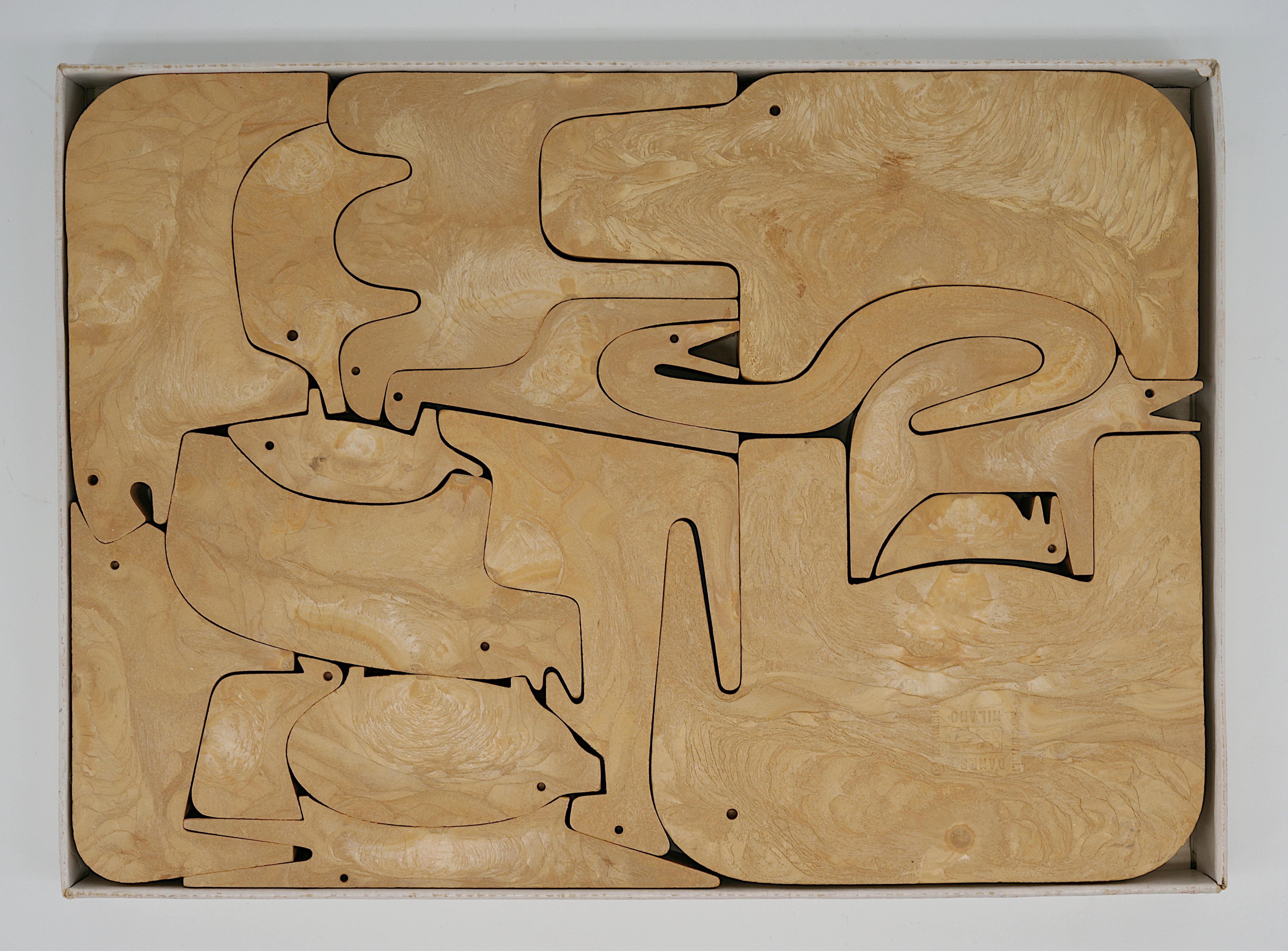 Resin Enzo MARI 16 Animali Puzzle, Danese, 1972