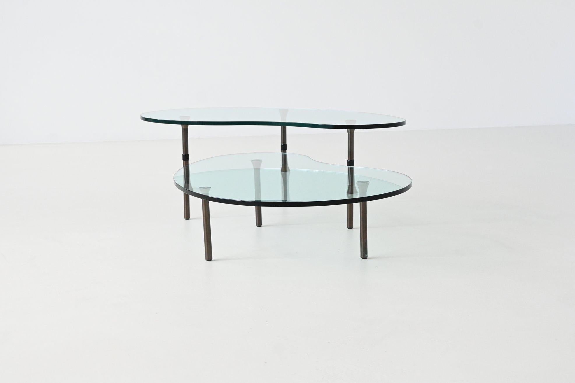 Enzo Mari “Ambo” pair of coffee tables glass Zanotta Italy 1987 In Good Condition In Etten-Leur, NL