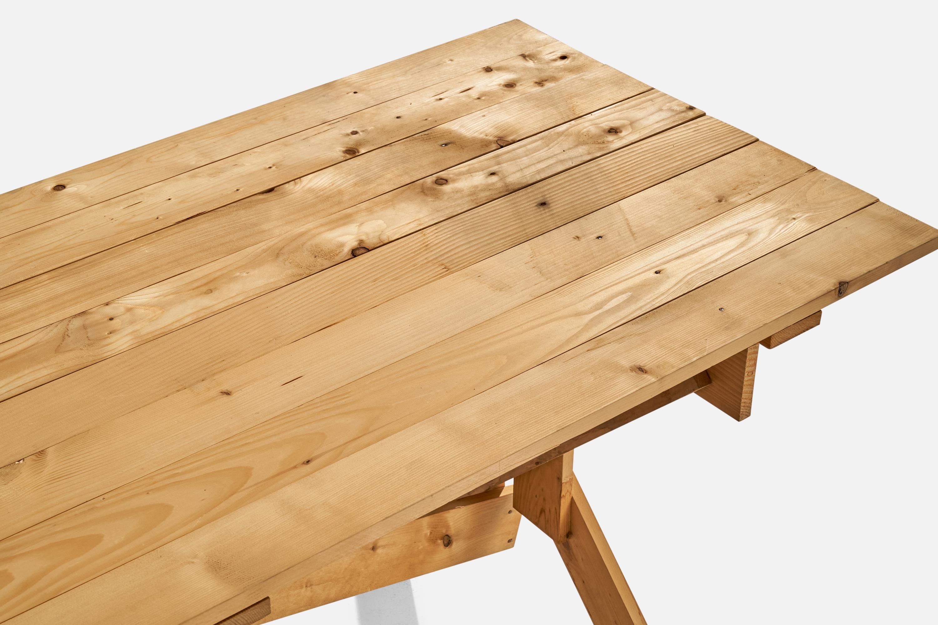 italien Enzo Mari, table à manger Autoprogettazione, pin, Italie, 2007 en vente