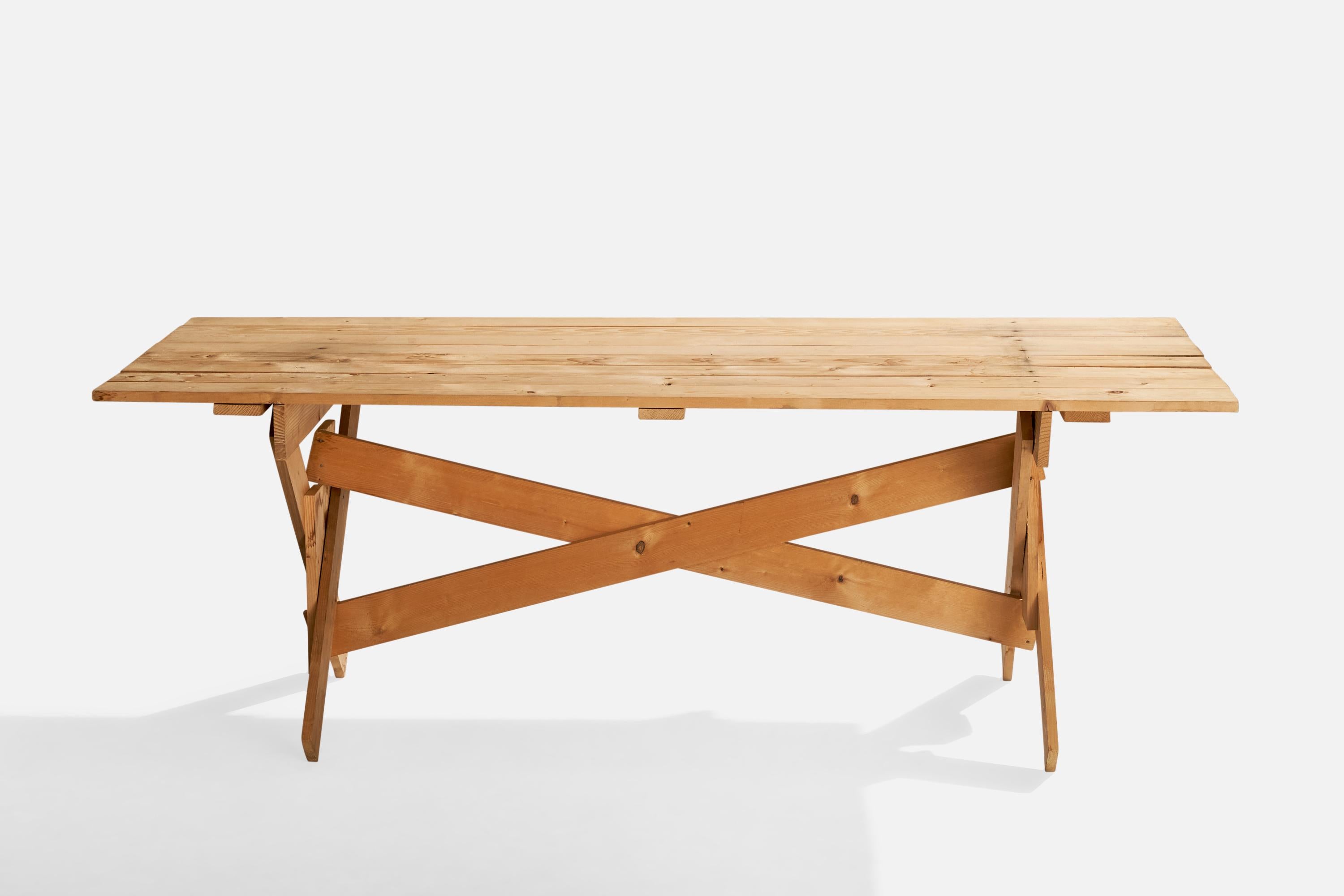 Enzo Mari, table à manger Autoprogettazione, pin, Italie, 2007 État moyen - En vente à High Point, NC
