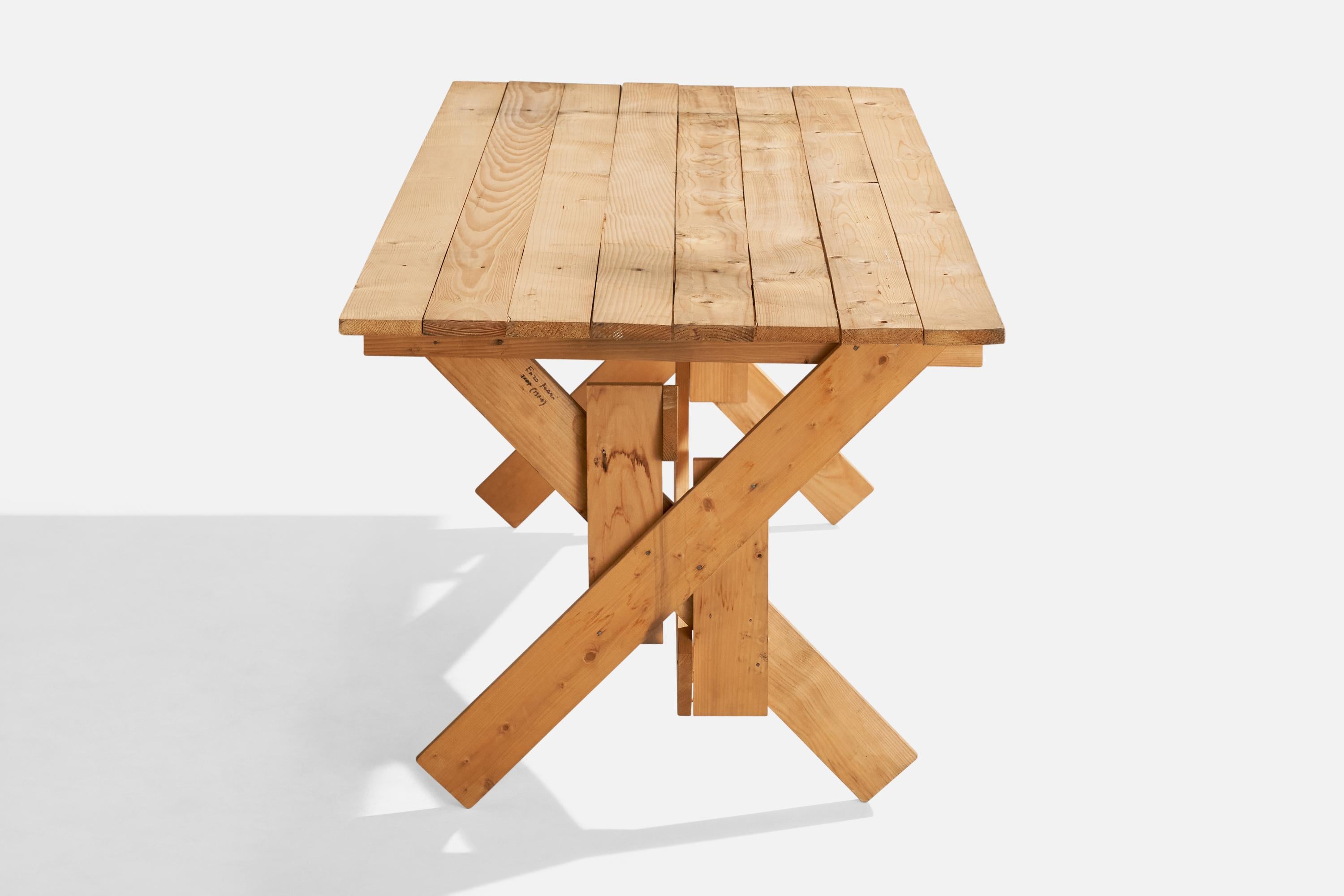 XXIe siècle et contemporain Enzo Mari, table à manger Autoprogettazione, pin, Italie, 2007 en vente