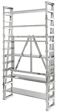 Enzo Mari Bookshelf in Solid Mirror Polished Aluminum