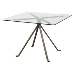Enzo Mari ‘Cugino’ Glass and Steel Table for Driade, Italy, circa 1973