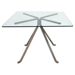 Enzo Mari ‘Cugino’ Glass and Steel Table for Driade, Italy, circa 1973