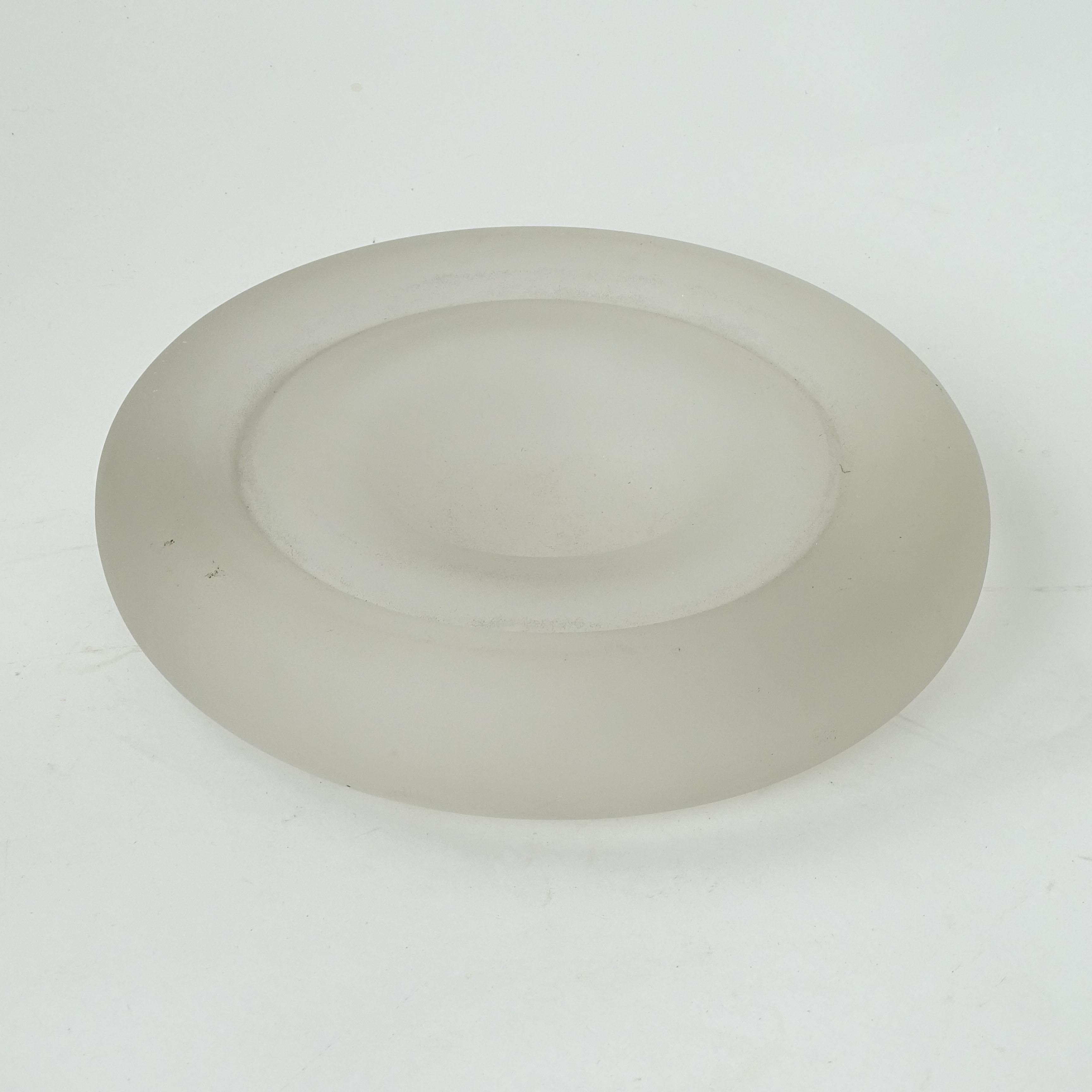 Cenicero Delos de Enzo Mari en vidrio esmerilado para Danese, Italia 1979 Italiano en venta