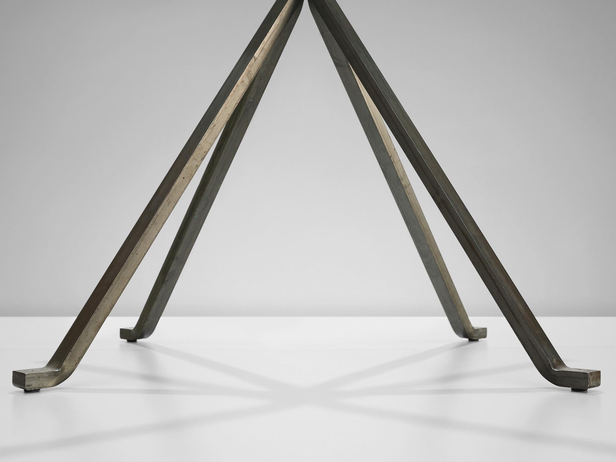 Enzo Mari für Driade: Tisch „Cugino“ aus Glas und gebürstetem Stahl  im Zustand „Gut“ im Angebot in Waalwijk, NL