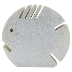 Enzo Mari para F.lli Mannelli Escultura de pez en travertino, Italia Años 70