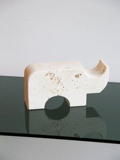 Enzo Mari for Fratelli Mannelli Travertine Rhino Sculpture