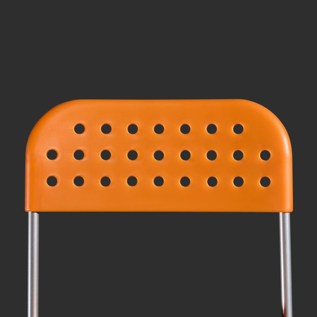 Enzo Mari NOS The Box chair in orange for Aleph Atlantide Driade 1995 (Italienisch) im Angebot