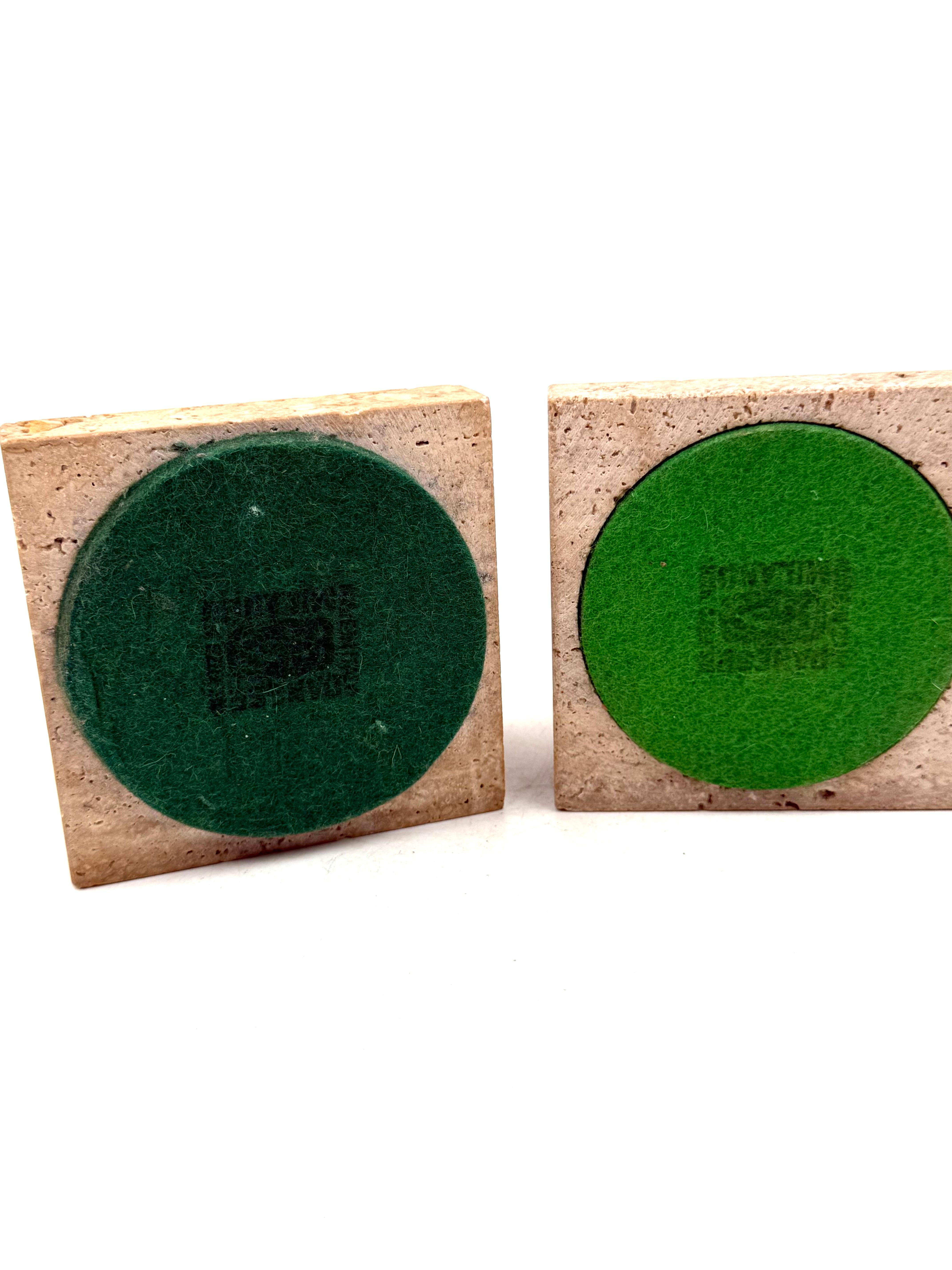 Enzo Mari, Set of 2 travertine desk organizers, Danese Italy 1970s im Angebot 8
