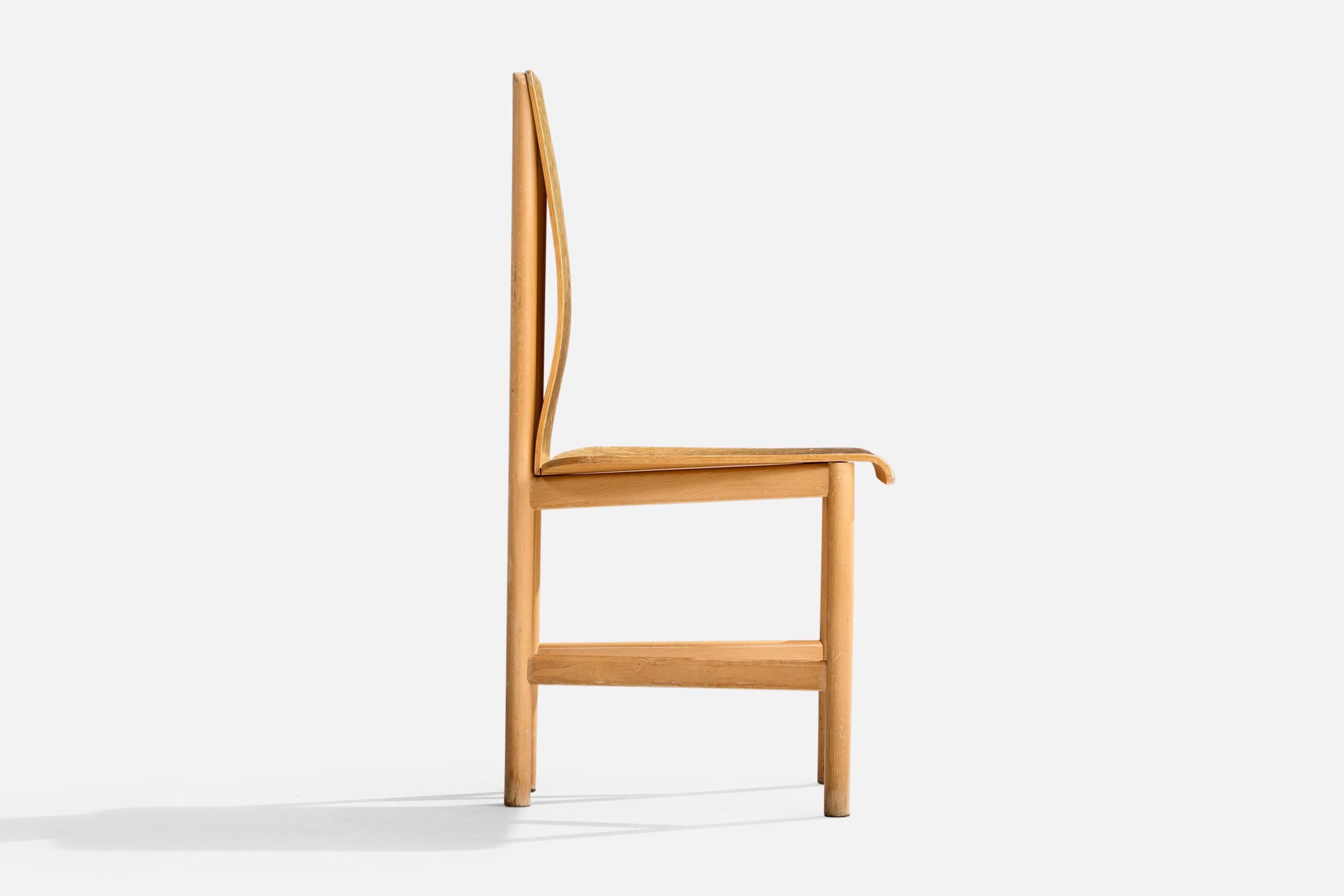 Enzo Mari, chaise d'appoint, contreplaqué, hêtre, Italie, années 1980 en vente 3