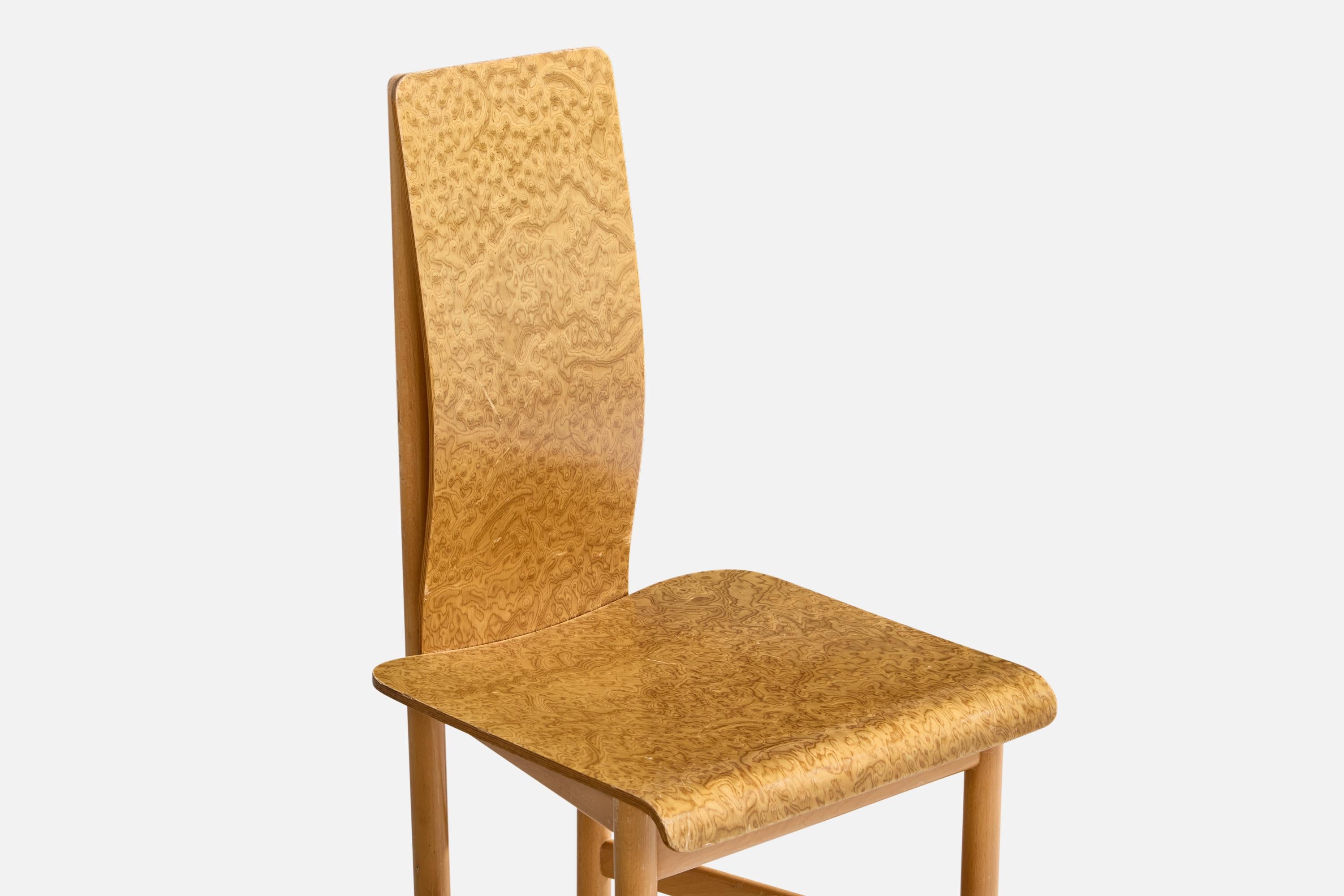 Enzo Mari, chaise d'appoint, contreplaqué, hêtre, Italie, années 1980 en vente 4