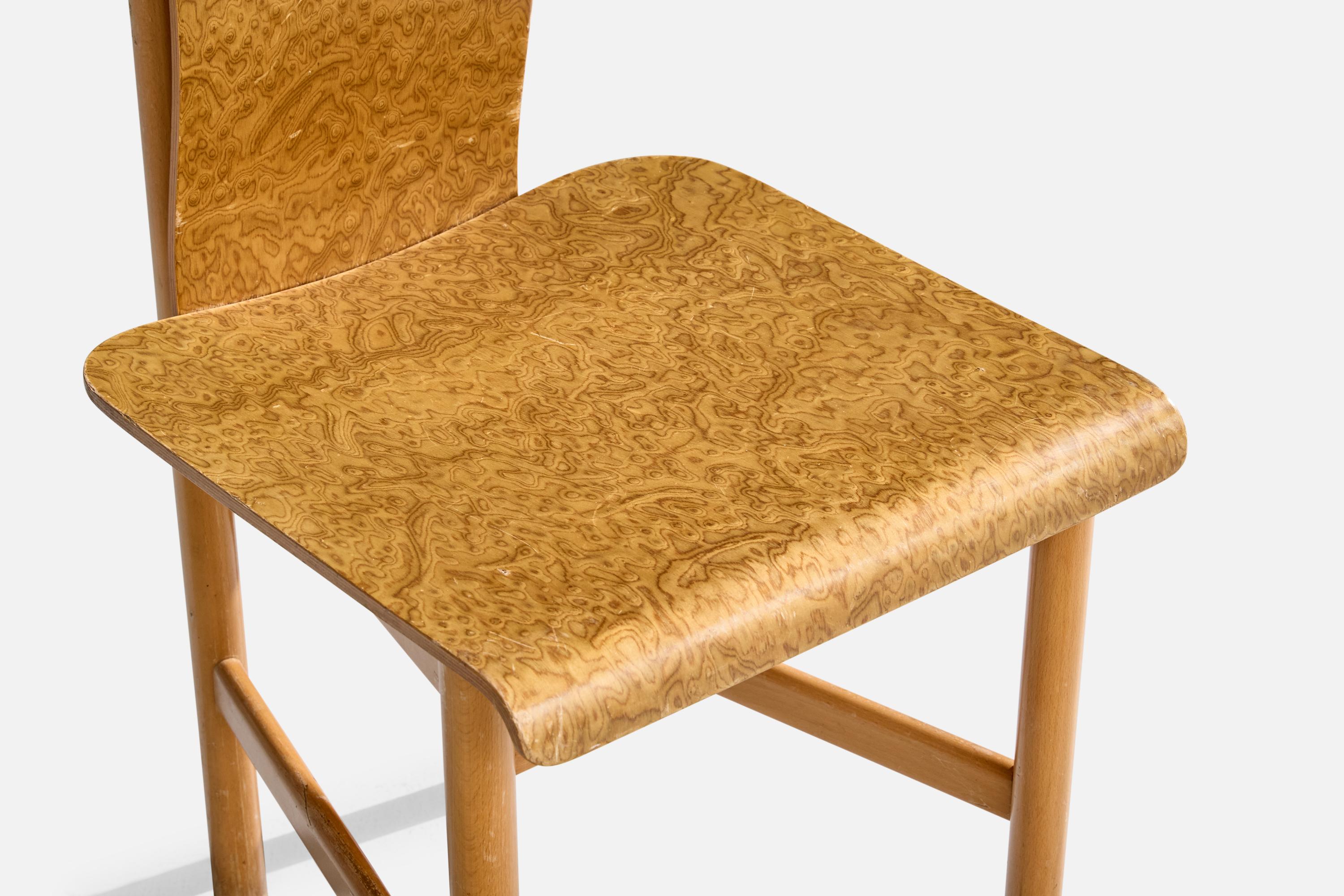 Enzo Mari, chaise d'appoint, contreplaqué, hêtre, Italie, années 1980 en vente 7