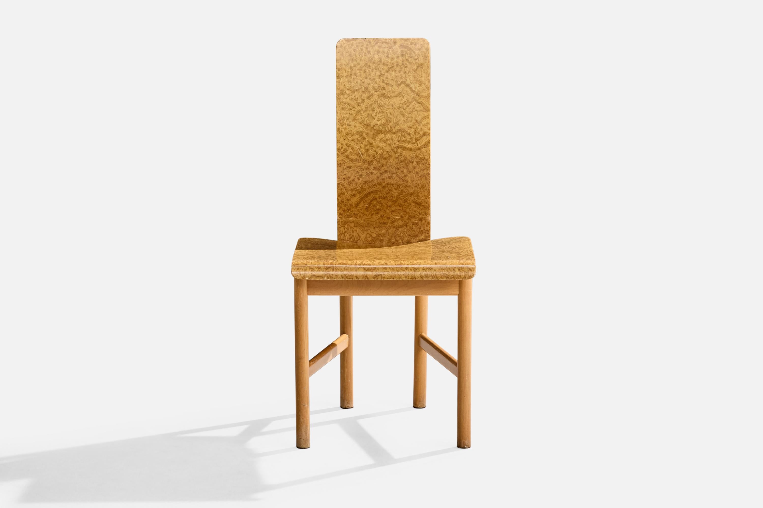Bois Enzo Mari, chaise d'appoint, contreplaqué, hêtre, Italie, années 1980 en vente