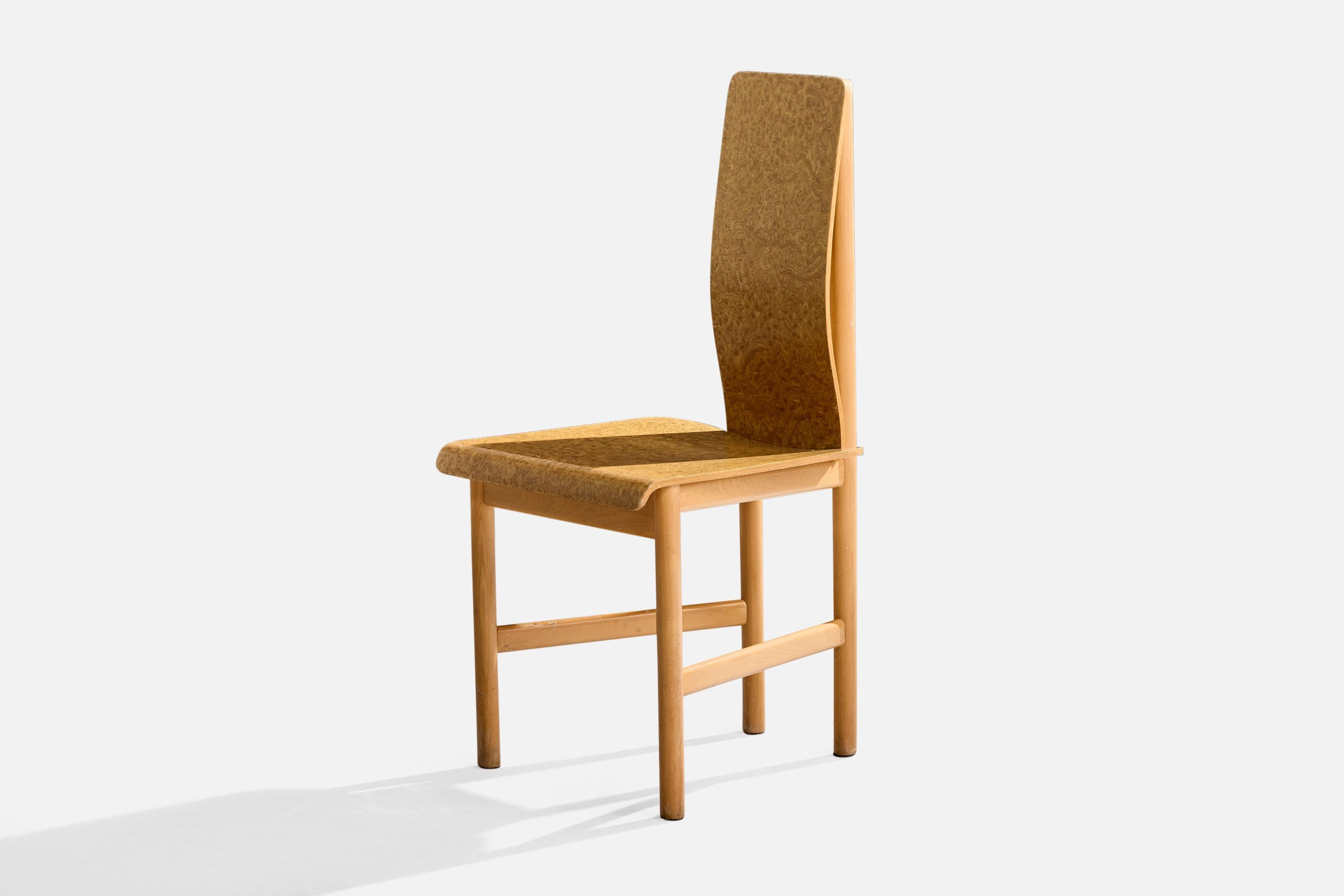 Enzo Mari, chaise d'appoint, contreplaqué, hêtre, Italie, années 1980 en vente 1