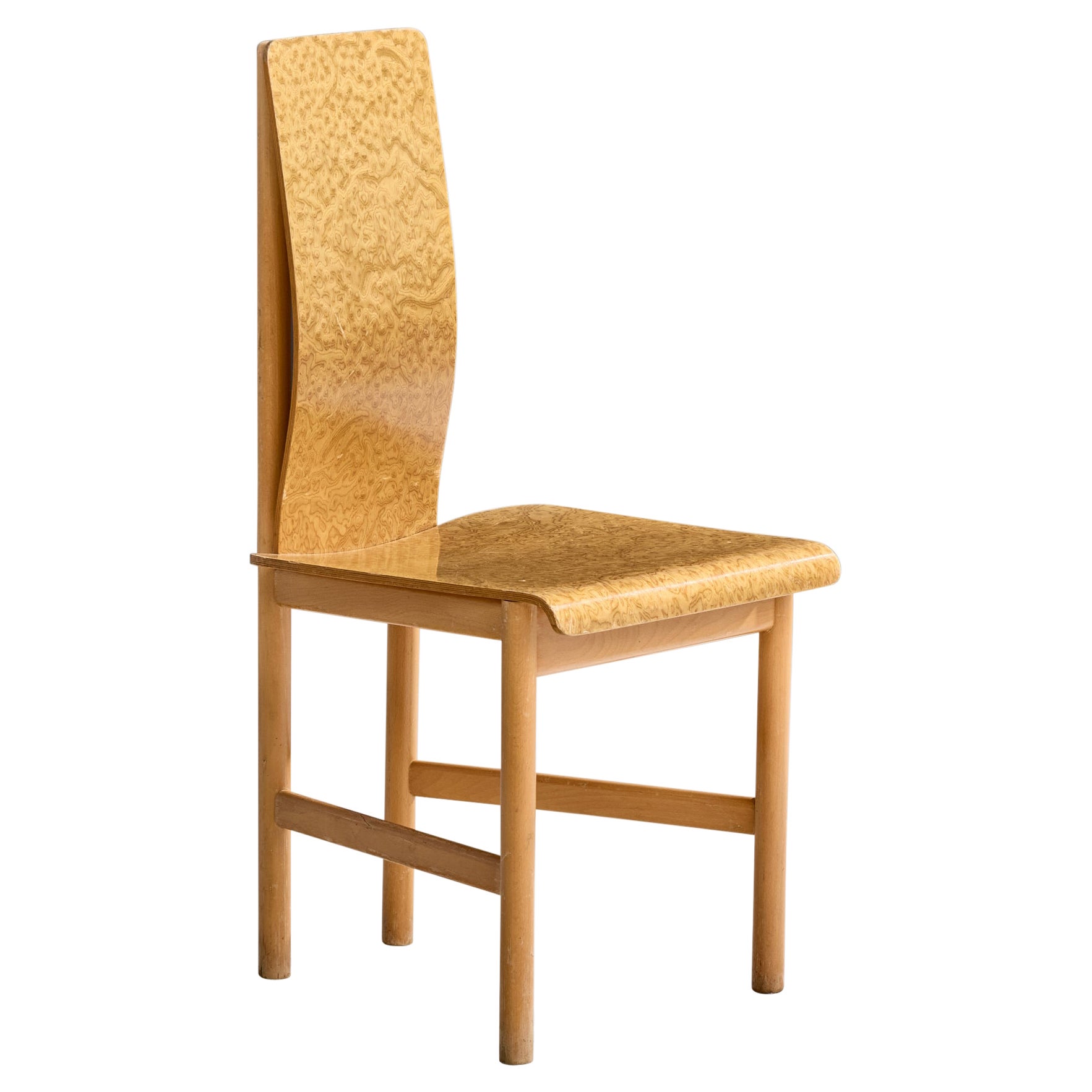 Enzo Mari, chaise d'appoint, contreplaqué, hêtre, Italie, années 1980 en vente