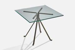 Enzo Mari, Side Table, Steel, Glass, Italy, 1976