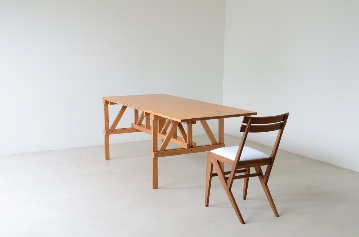 Pine Enzo Mari, Table model “Effe” For Sale