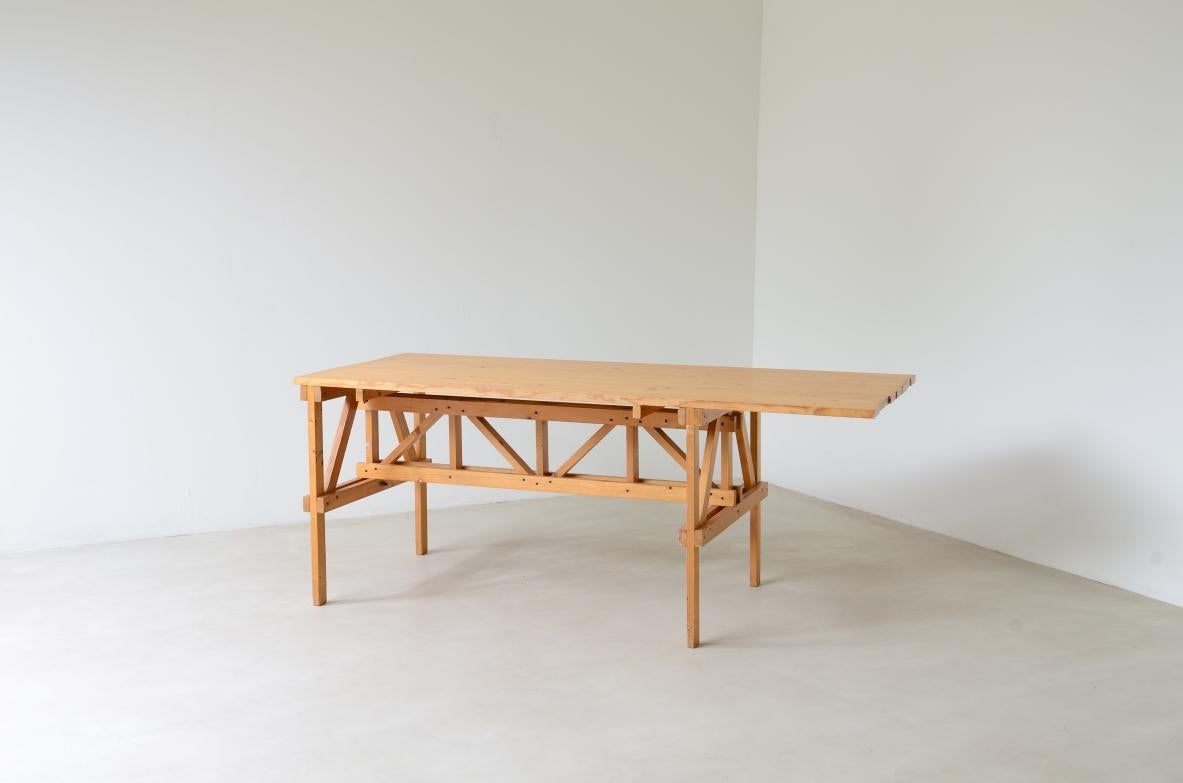 Pine Enzo Mari, Table model “Effe” For Sale