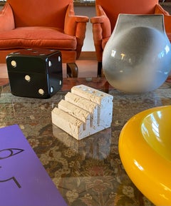 Enzo Mari, Organiseur de bureau en travertin, Fratelli Mannelli Italie 1970