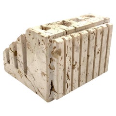 Enzo Mari, Travertine desk organizer, Fratelli Mannelli Italy 1970s