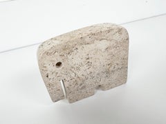 Enzo Mari Travertine Elephant Sculpture for Fratelli Mannelli