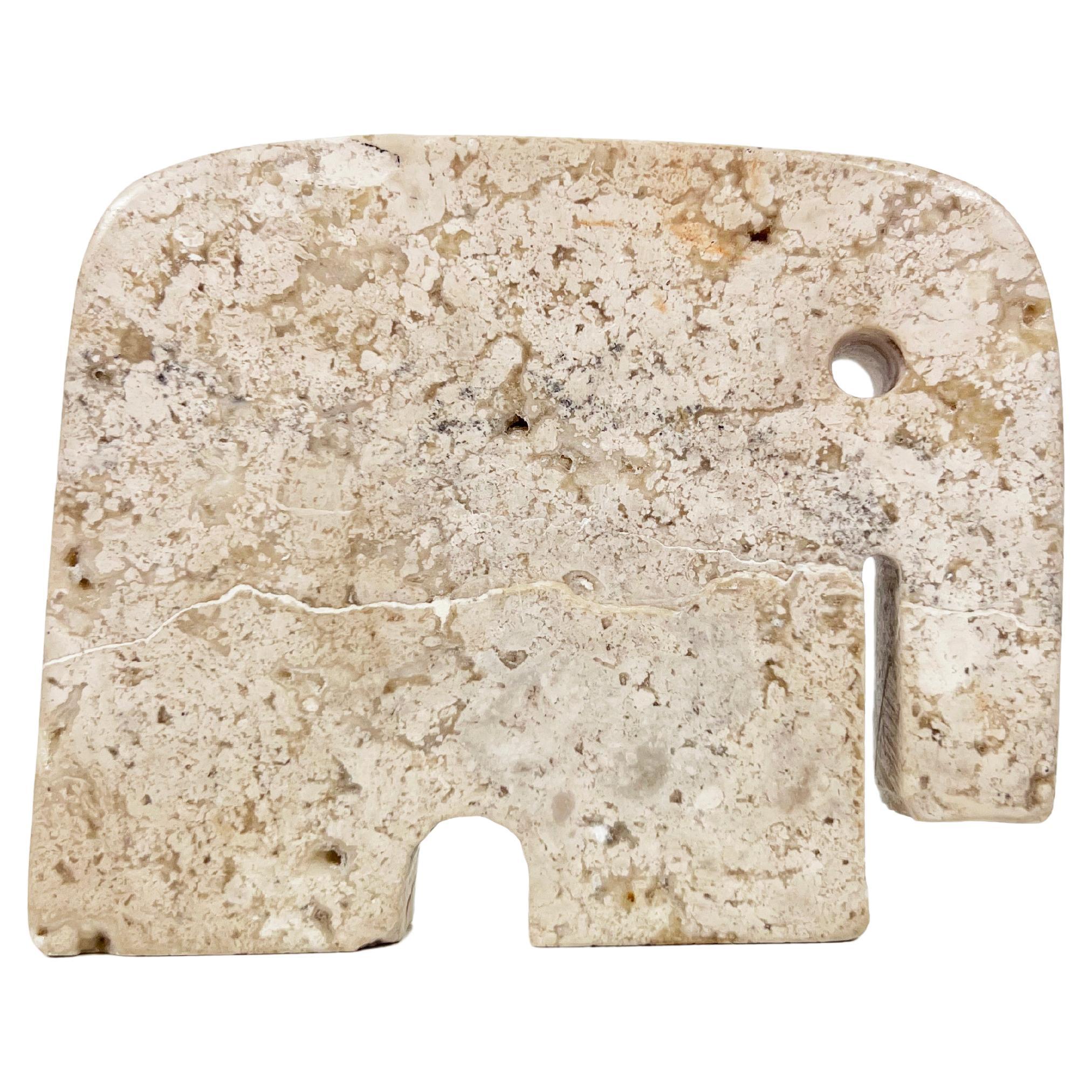 Enzo Mari Travertine Elephant Sculpture for Fratelli Mannelli