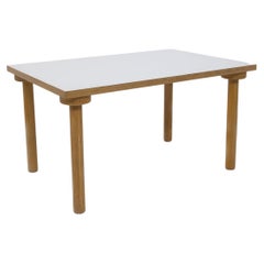 Enzo Mari Vintage Small Table in Wood with White Top