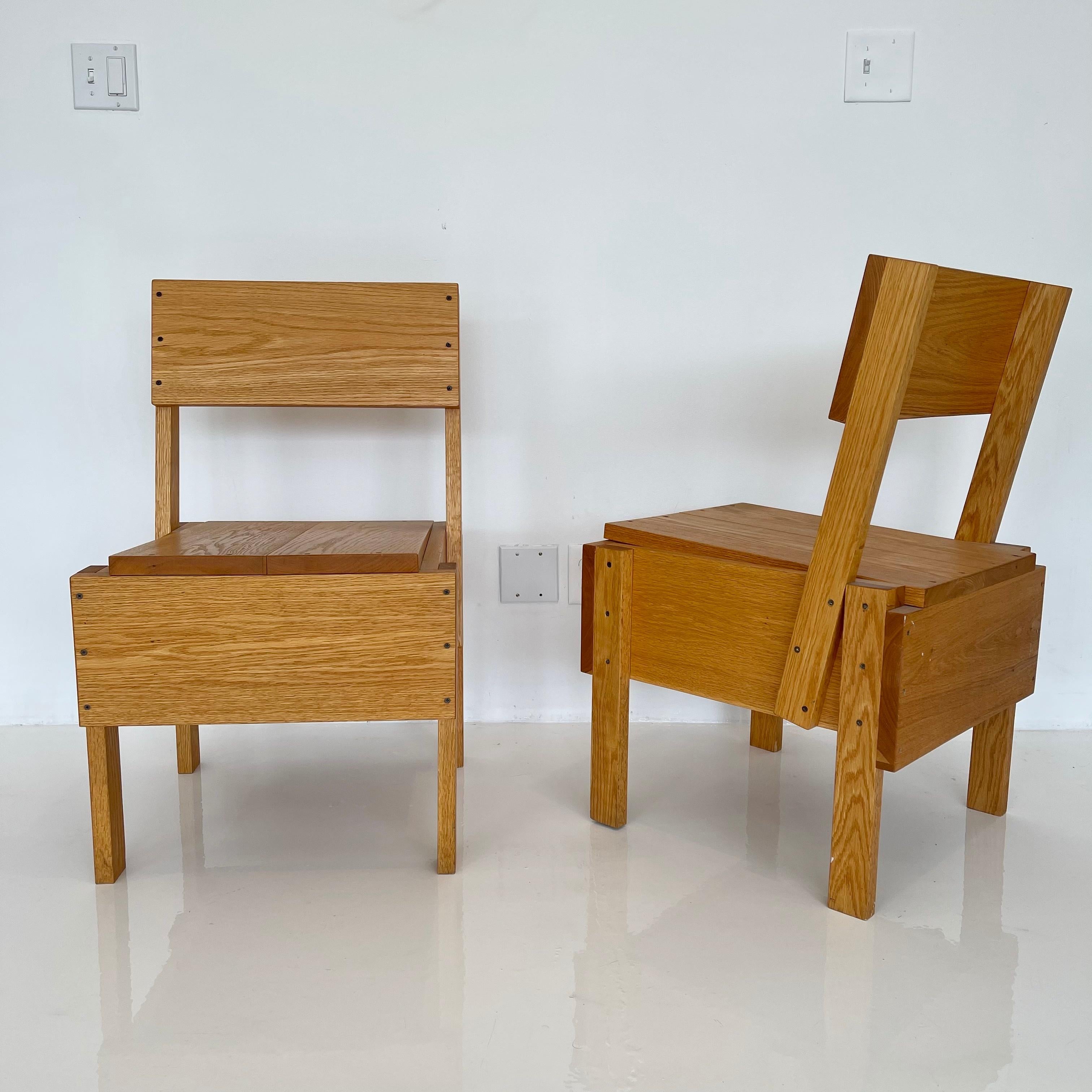Late 20th Century Enzo Mari Wood Chairs