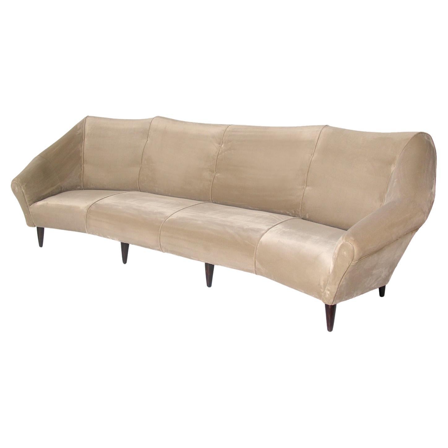 Enzo Minotti Italian Sofa in Luxurious Velvet, 1950s