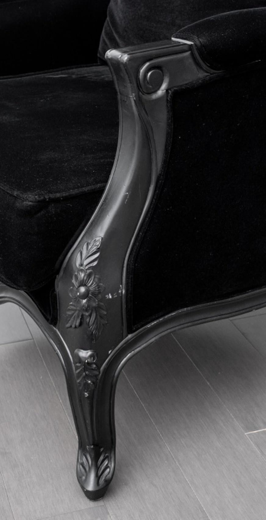 Enzo Modani Ebonized Louis XV Style Porter's Chair 1