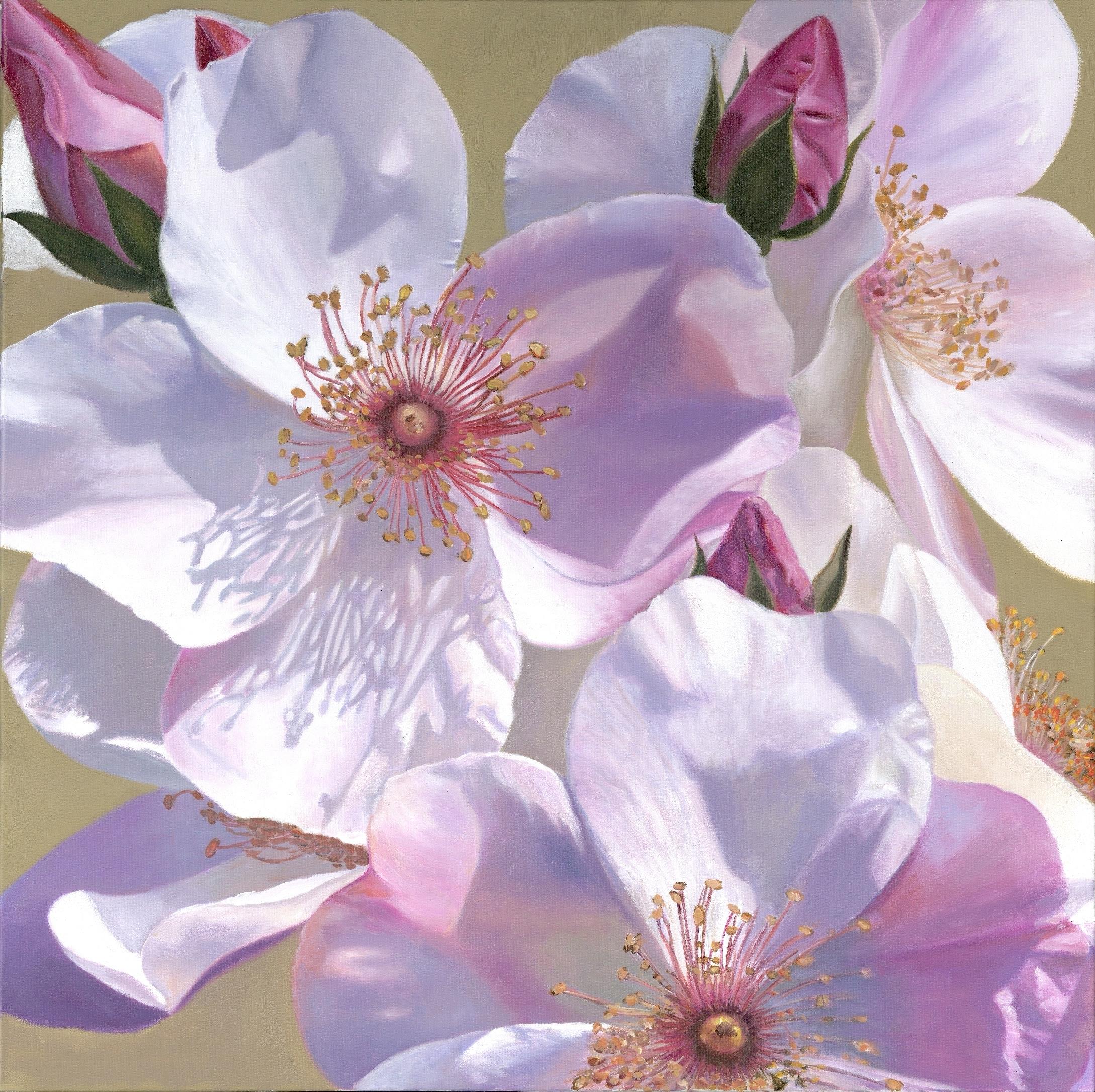 ROSAS ANTIGUAS - óleo floral impresionismo original - arte contemporáneo