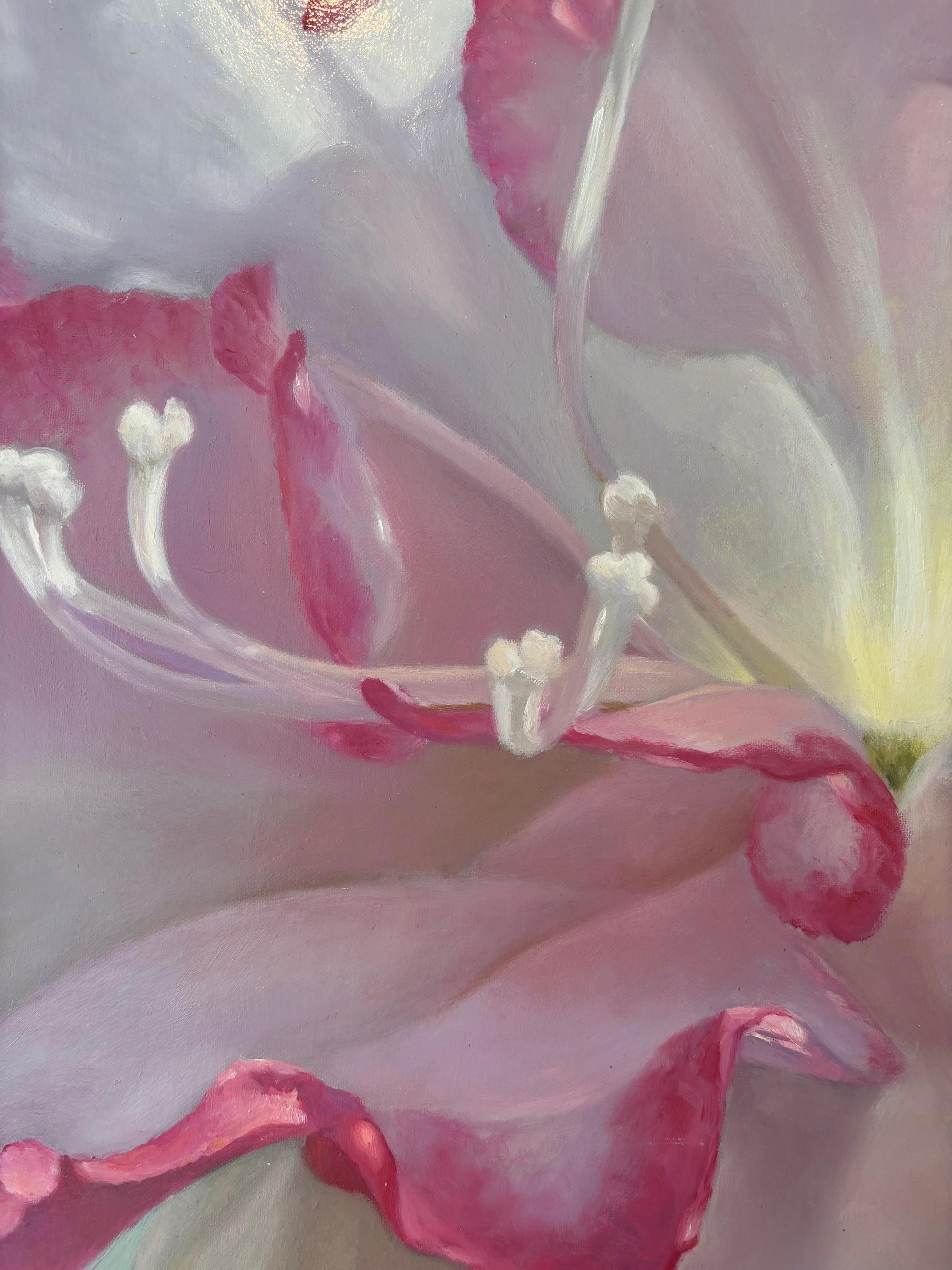 AZALEA - original impressionism floral oil painting - contemporary art - Impressionist Painting by Enzo Montana