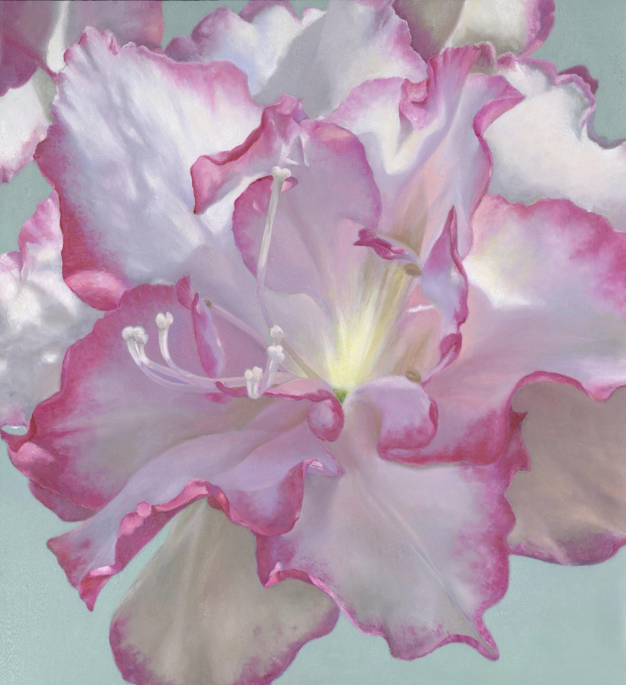 Enzo Montana Still-Life Painting - AZALEA - original impressionism floral oil painting - contemporary art