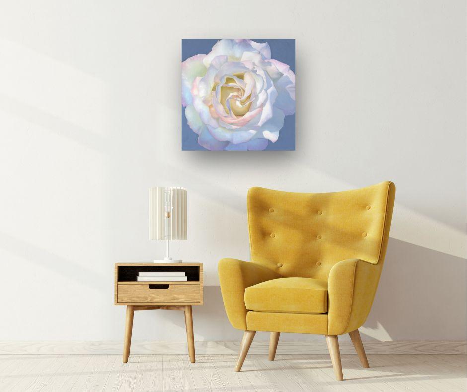 WHITE ROSE - original impressionism floral oil painting - contemporary art - Painting by Enzo Montana